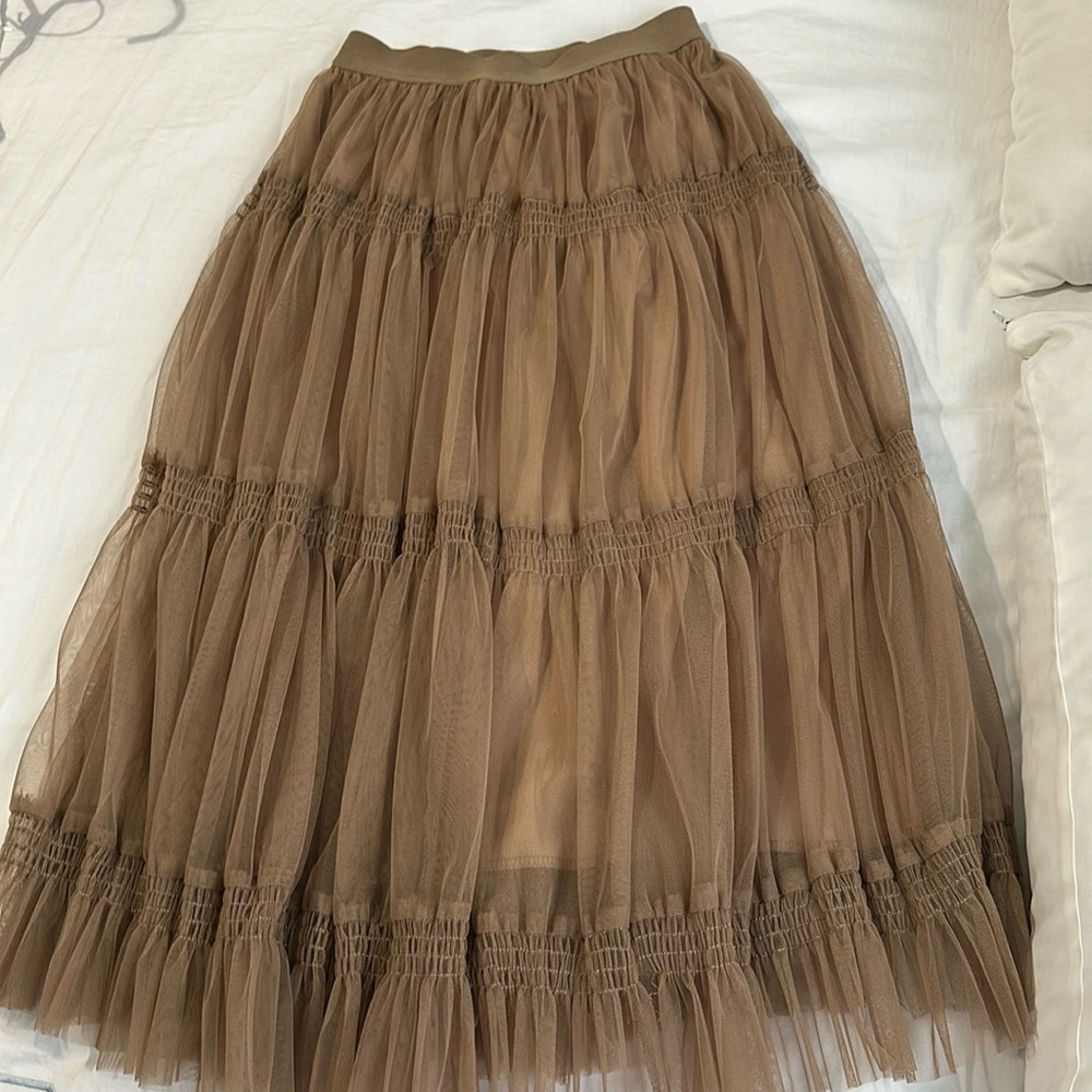 Elegant Brown Midi Skirt